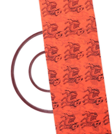 peach animal print georgette fabric